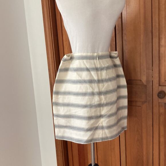 J. Crew Linen/Silk Blend Stripe Mini Skirt, Size 10 - Picture 6 of 8